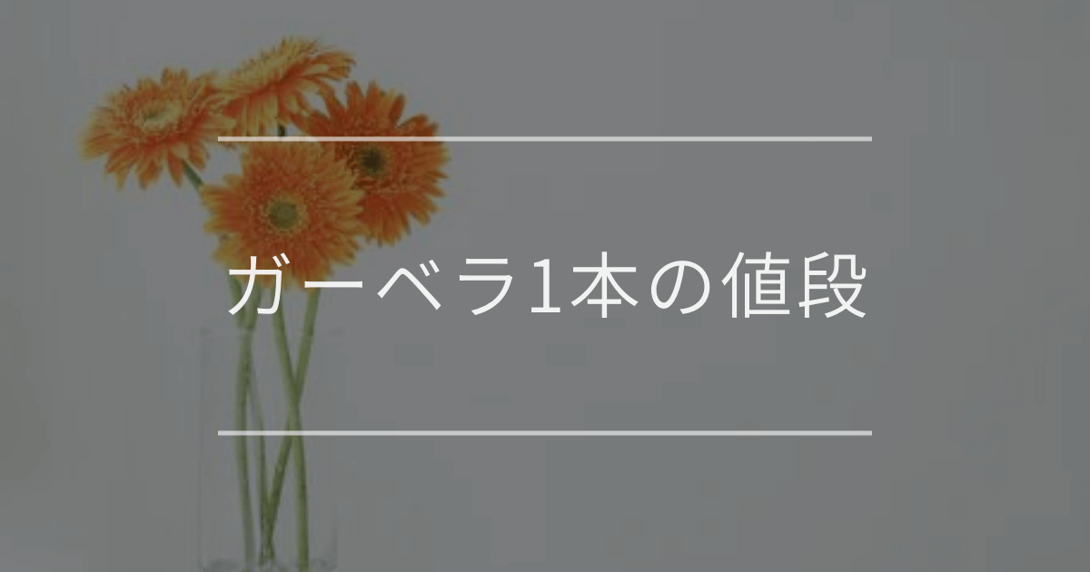 ガーベラ一本の値段|お祝いに適したお花の費用相場やおすすめ購入場所