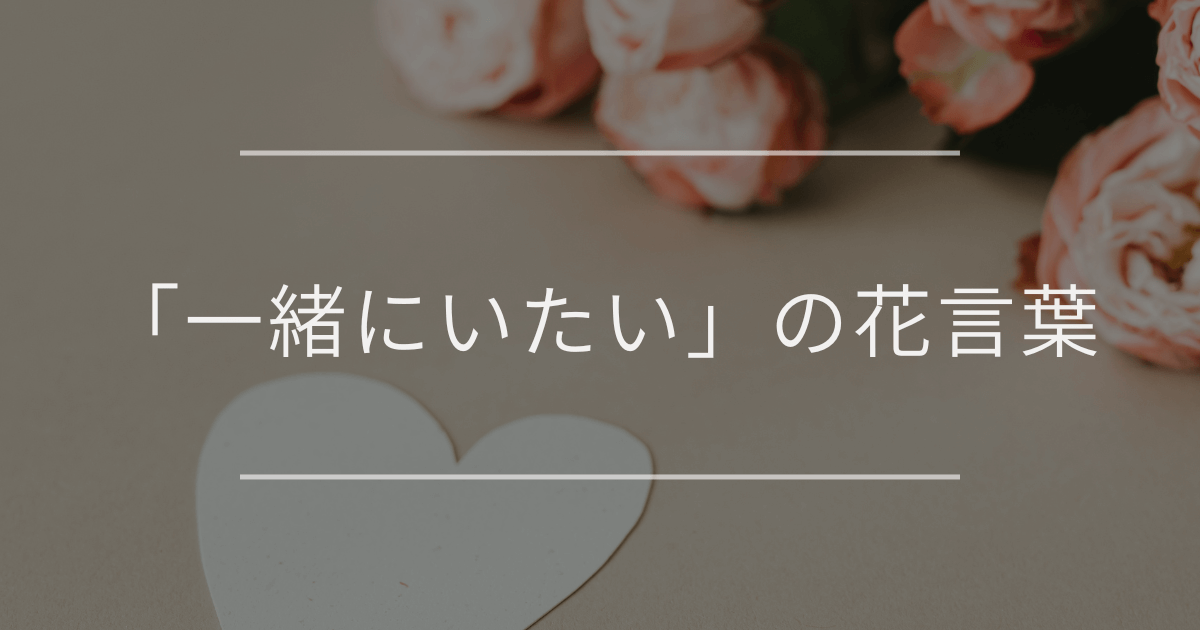 「一緒にいたい」の花言葉|告白やプロポーズに使える花をイメージ別に紹介