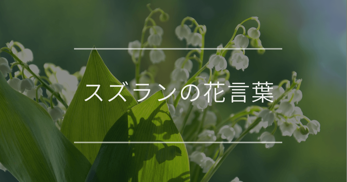 スズランの花言葉|色別の花言葉や誕生花、名前の由来