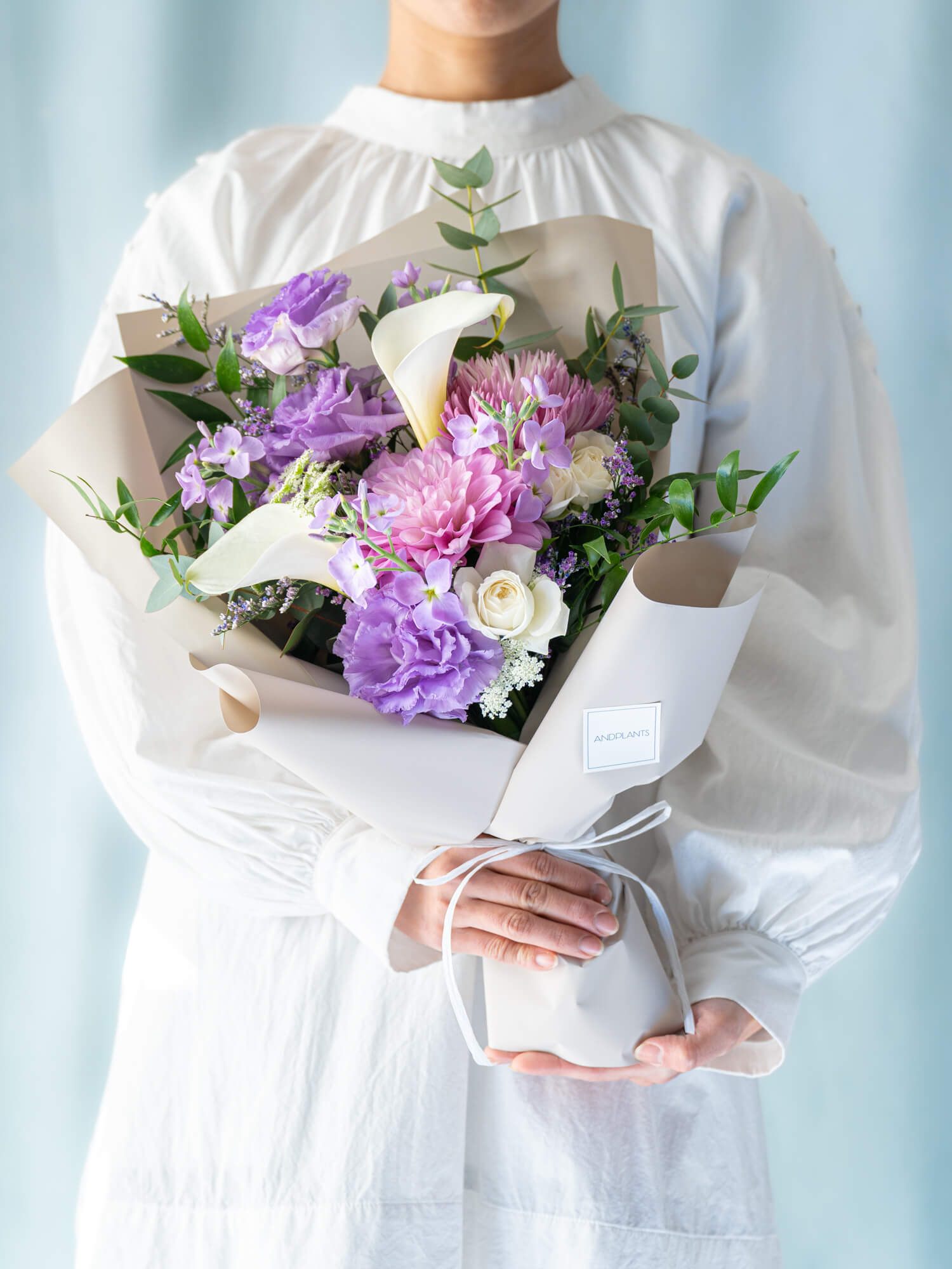 【お供え用】季節の花束 M - パープル -