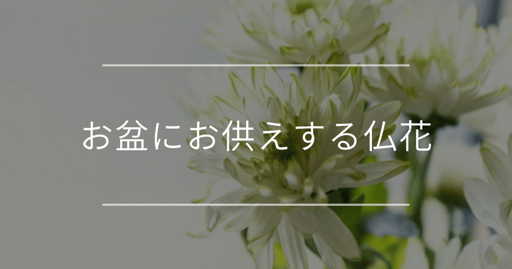 お盆にお供えする仏花｜おすすめの花や選び方のポイント