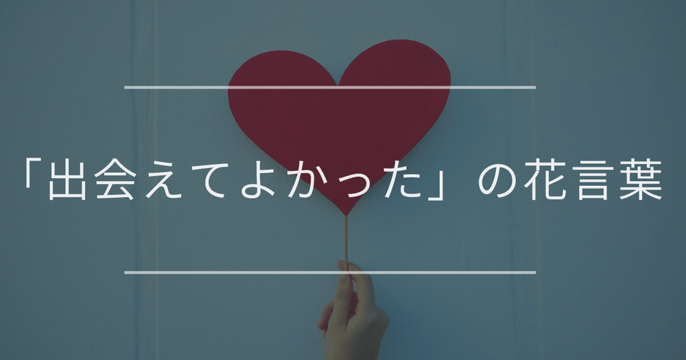 「出会えてよかった」の花言葉｜大切な人に感謝を伝えたい時や、別れに贈るお花