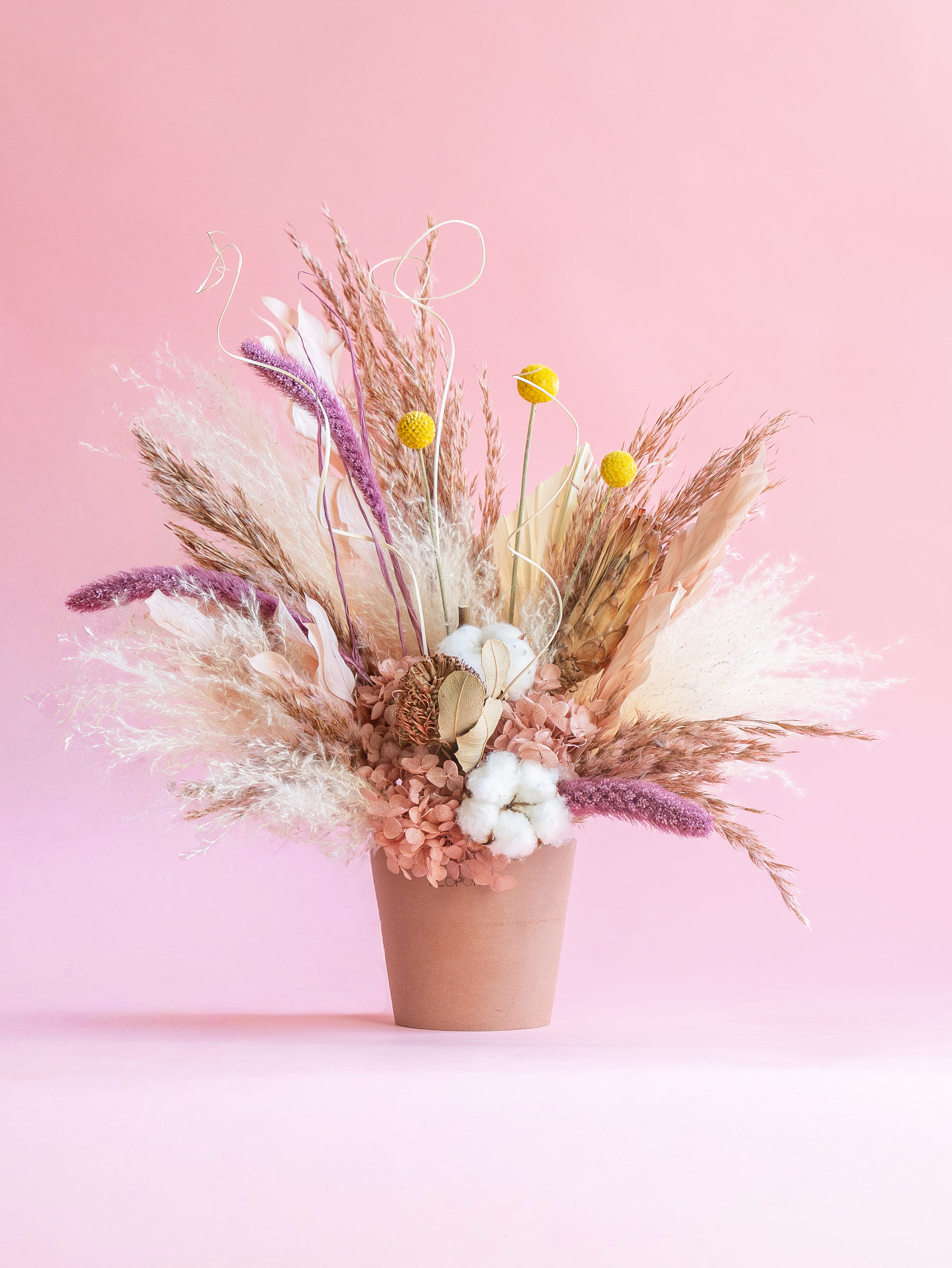 【スプリング】春色のドライフラワー器アレンジ