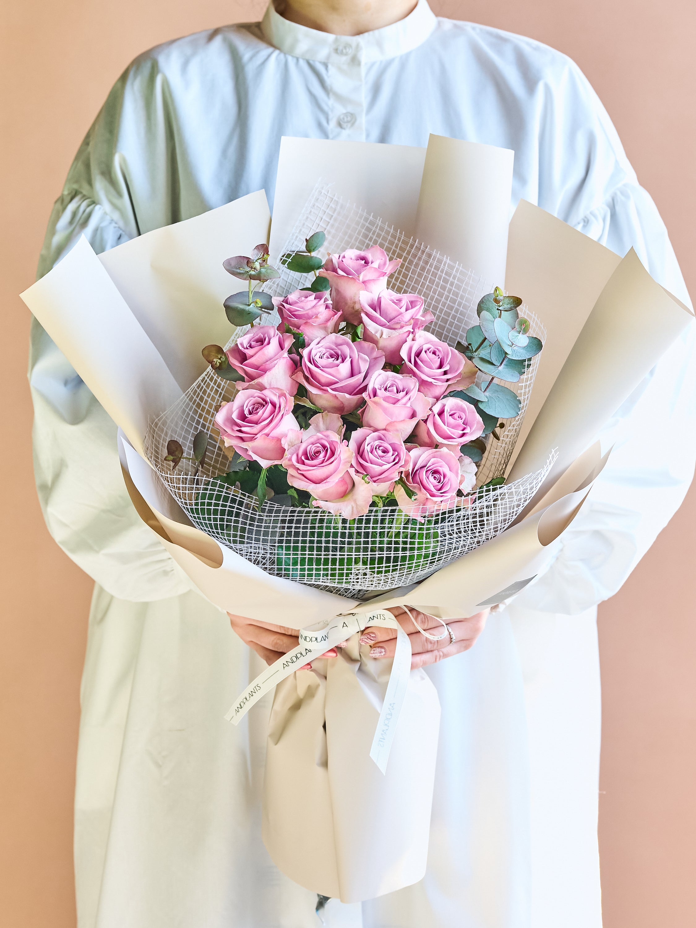 バラの花束 12本 - パープル -