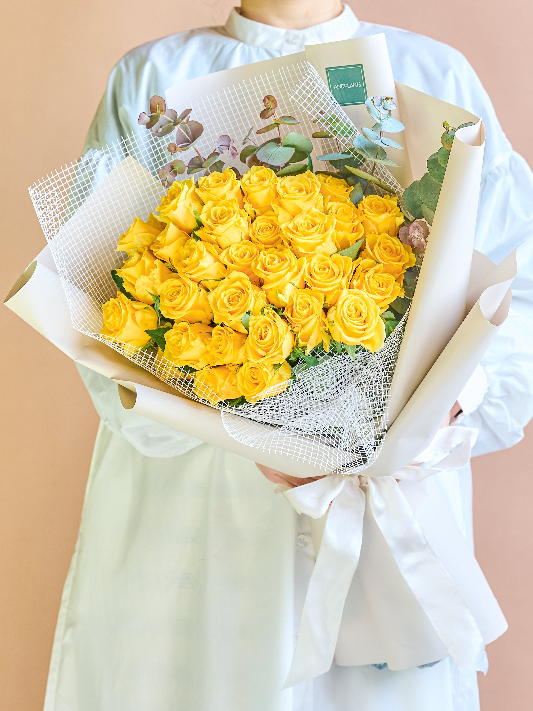 バラの花束 30本 - イエロー -