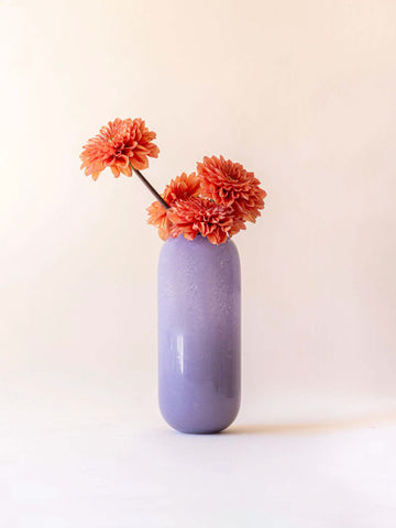 BROSTE COPENHAGEN Mouthblown Glass Vase Purple - Kai -