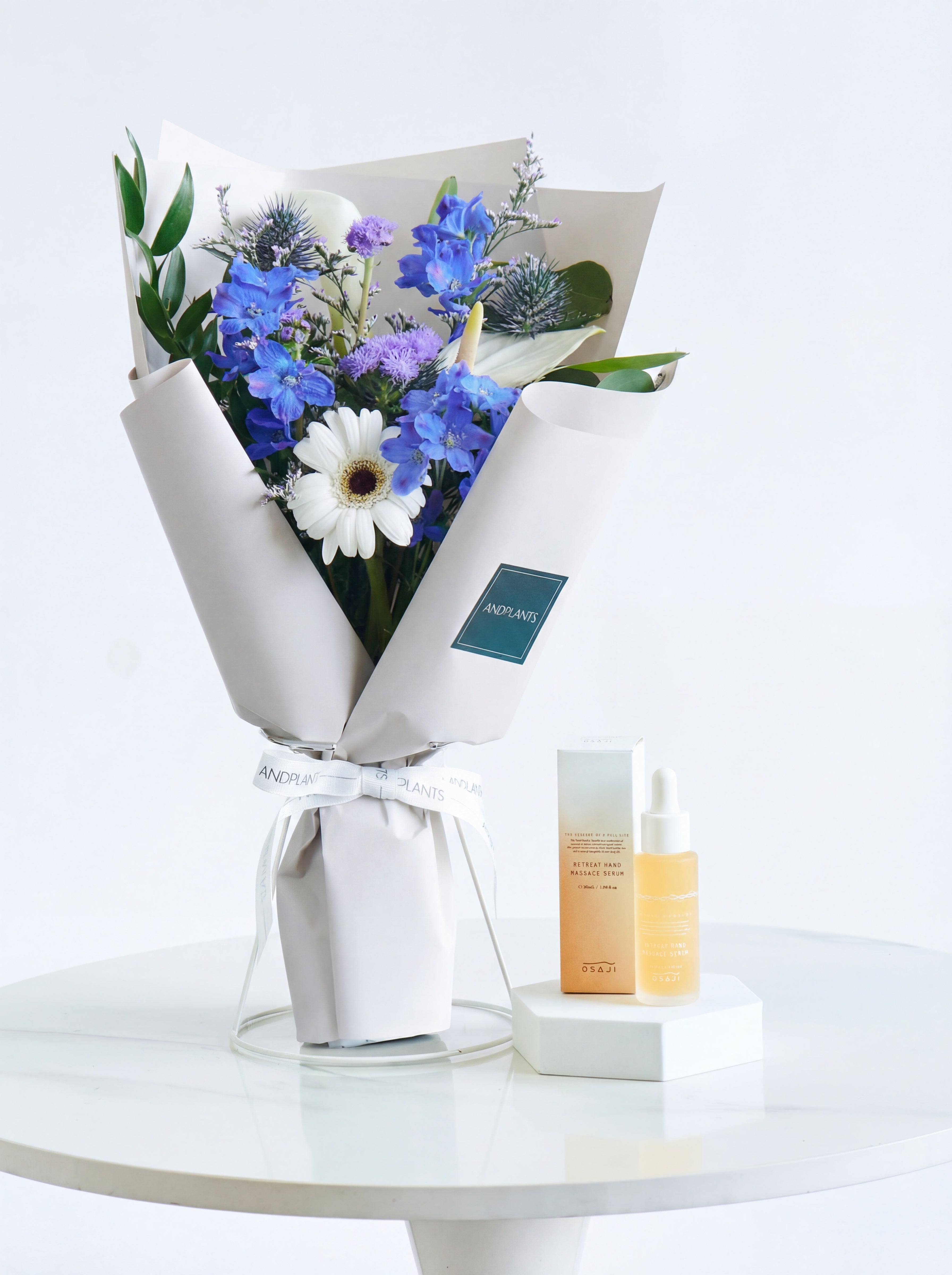 OSAJI ハンド美容液とおまかせブーケS ブルーのセット