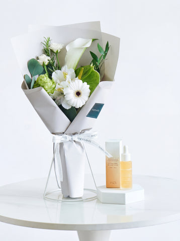 OSAJI ハンド美容液とおまかせブーケS グリーン&ホワイトのセット