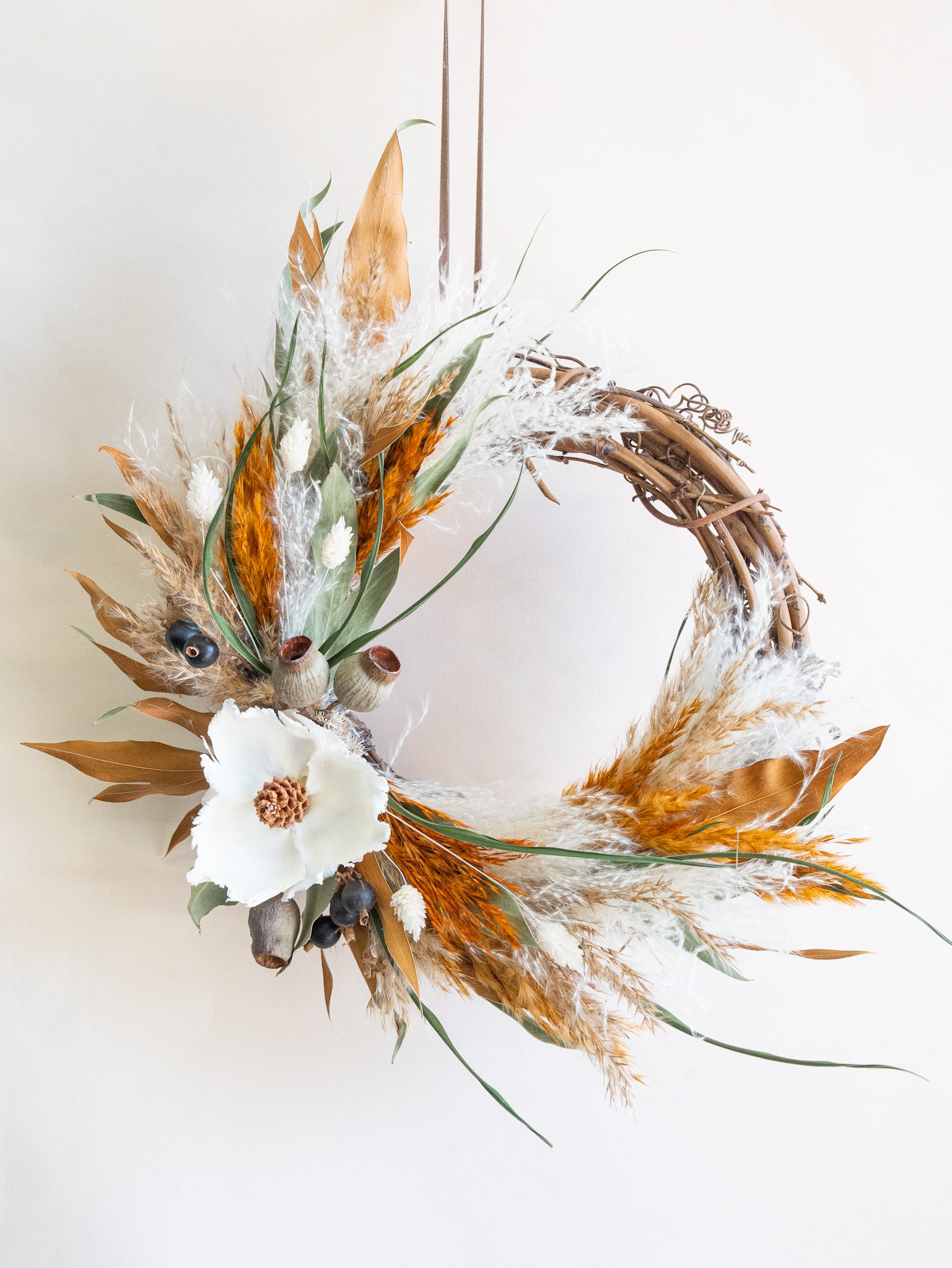 オータムシリーズ'25】秋の実りのドライフラワーリースL | お花