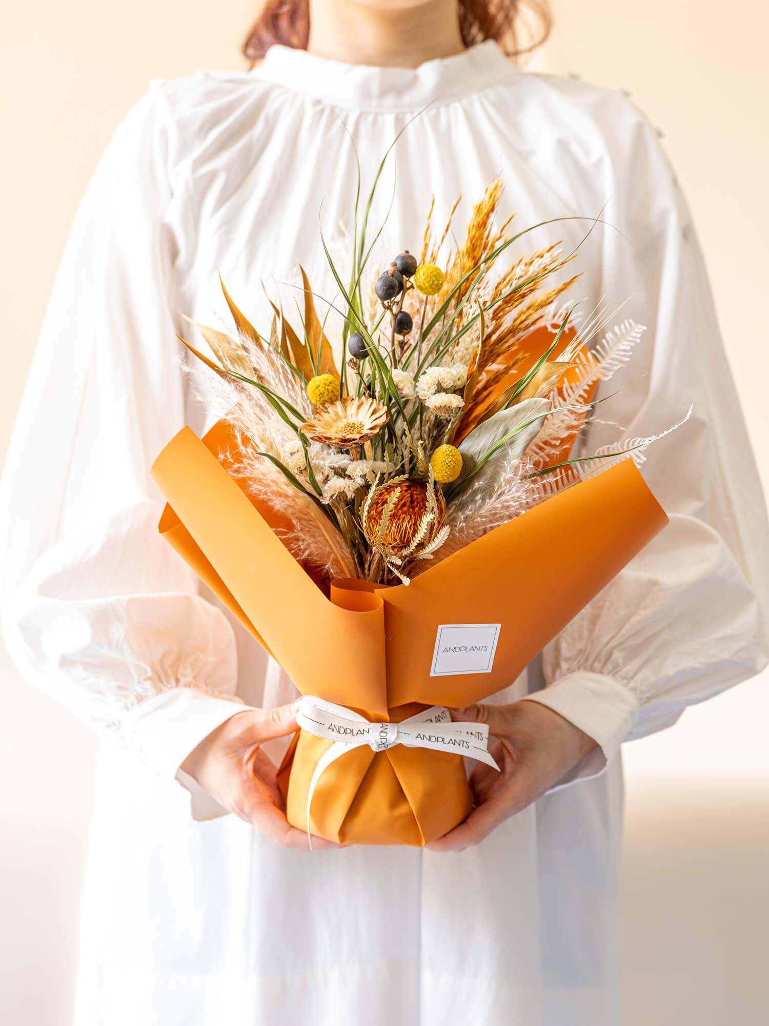 【オータムシリーズ'23】秋の実りのドライフラワー花瓶アレンジ