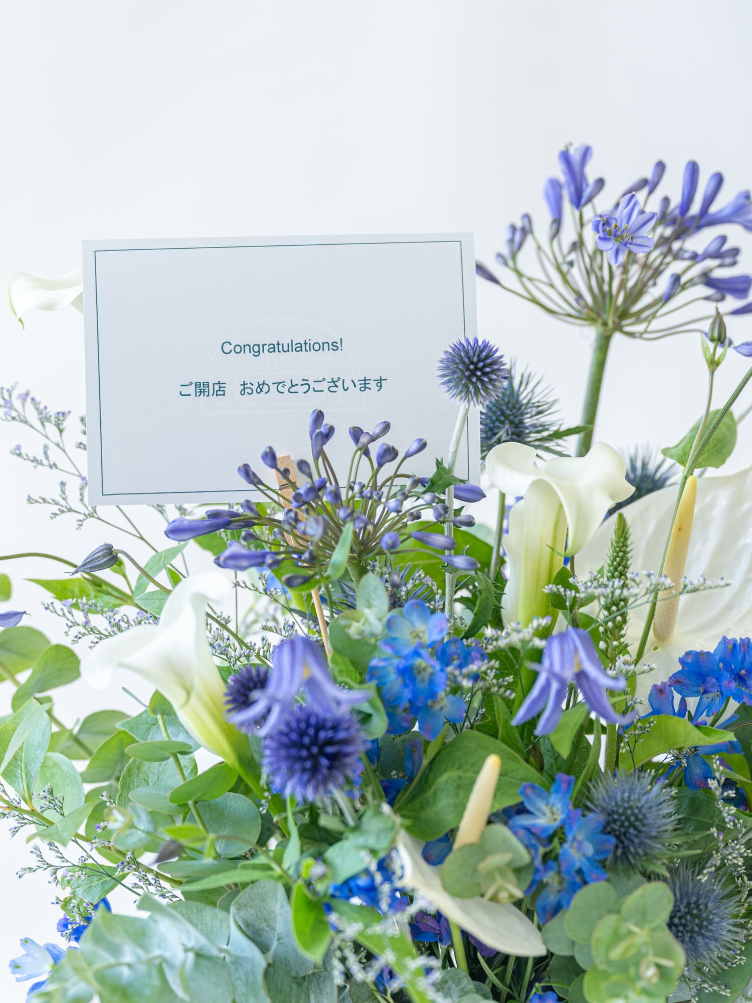 【誕生日ギフト】季節の生花アレンジ(ブルー) Lサイズ