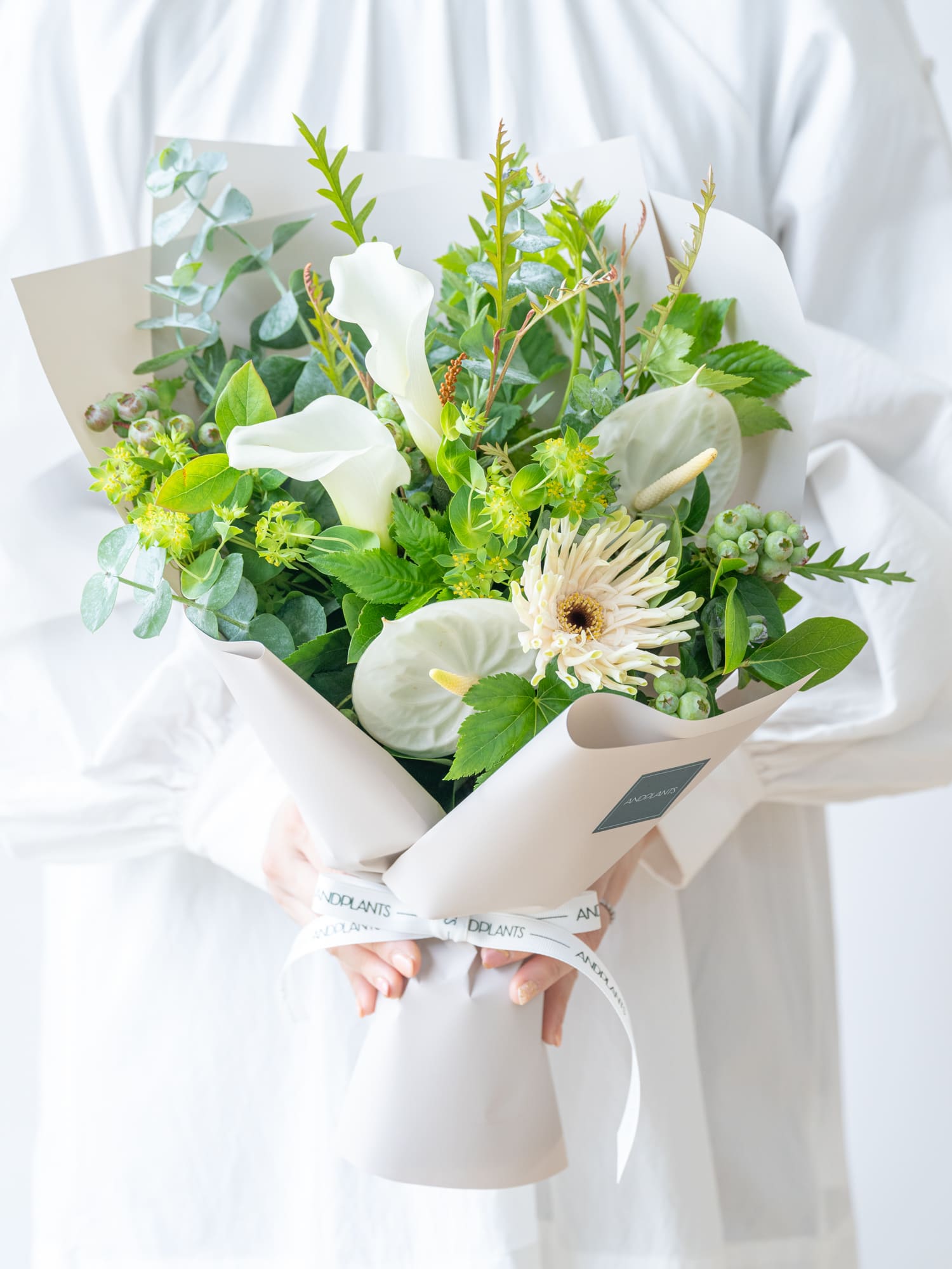 季節のおまかせブーケ M - グリーン-| お花の通販 AND PLANTS (アンド 