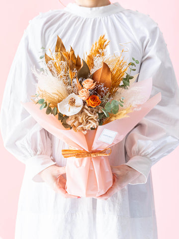 【母の日'24】バラのドライフラワーブーケ - 花瓶アレンジ -