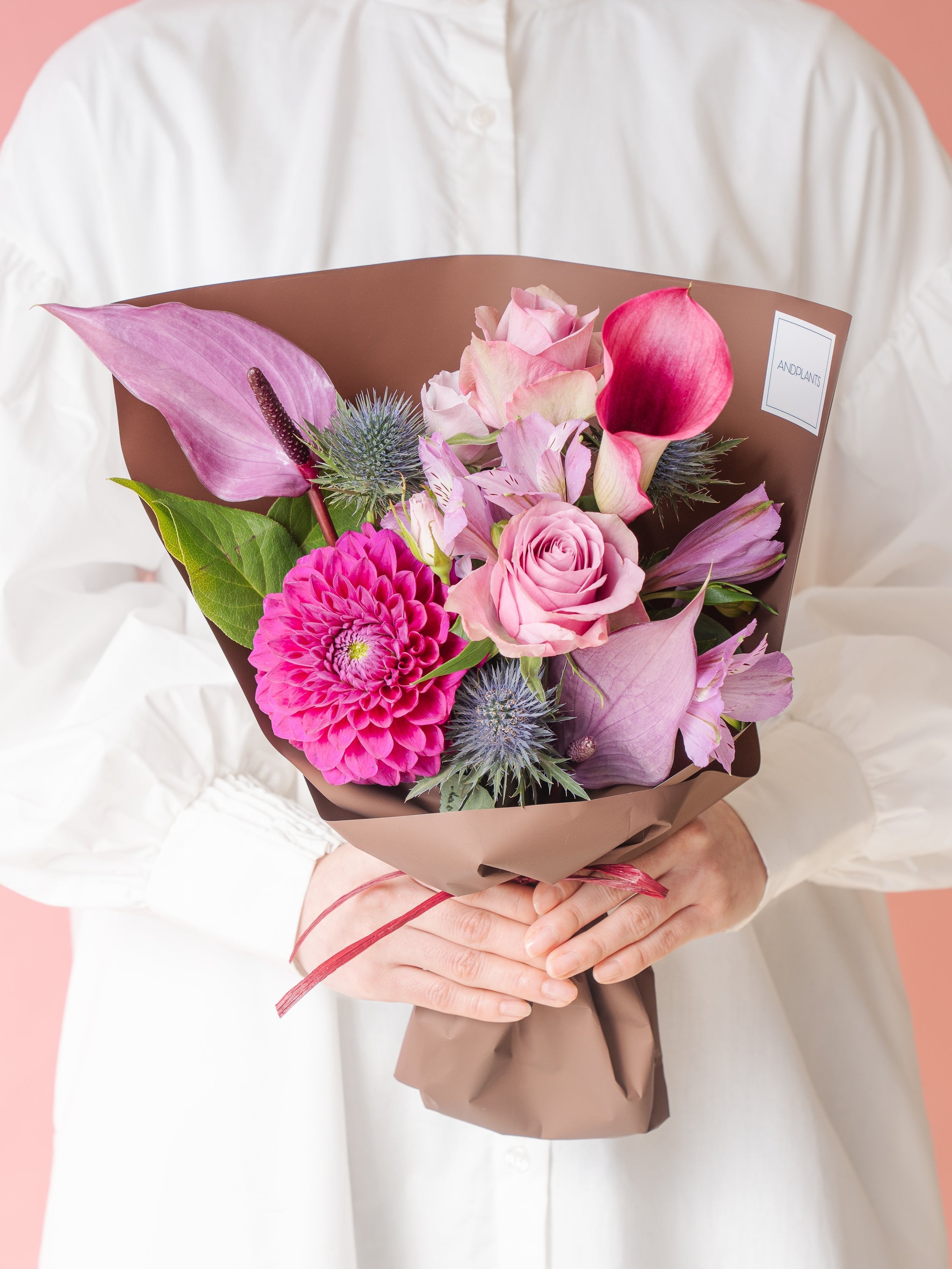 【母の日】バラの花束 - パープル -