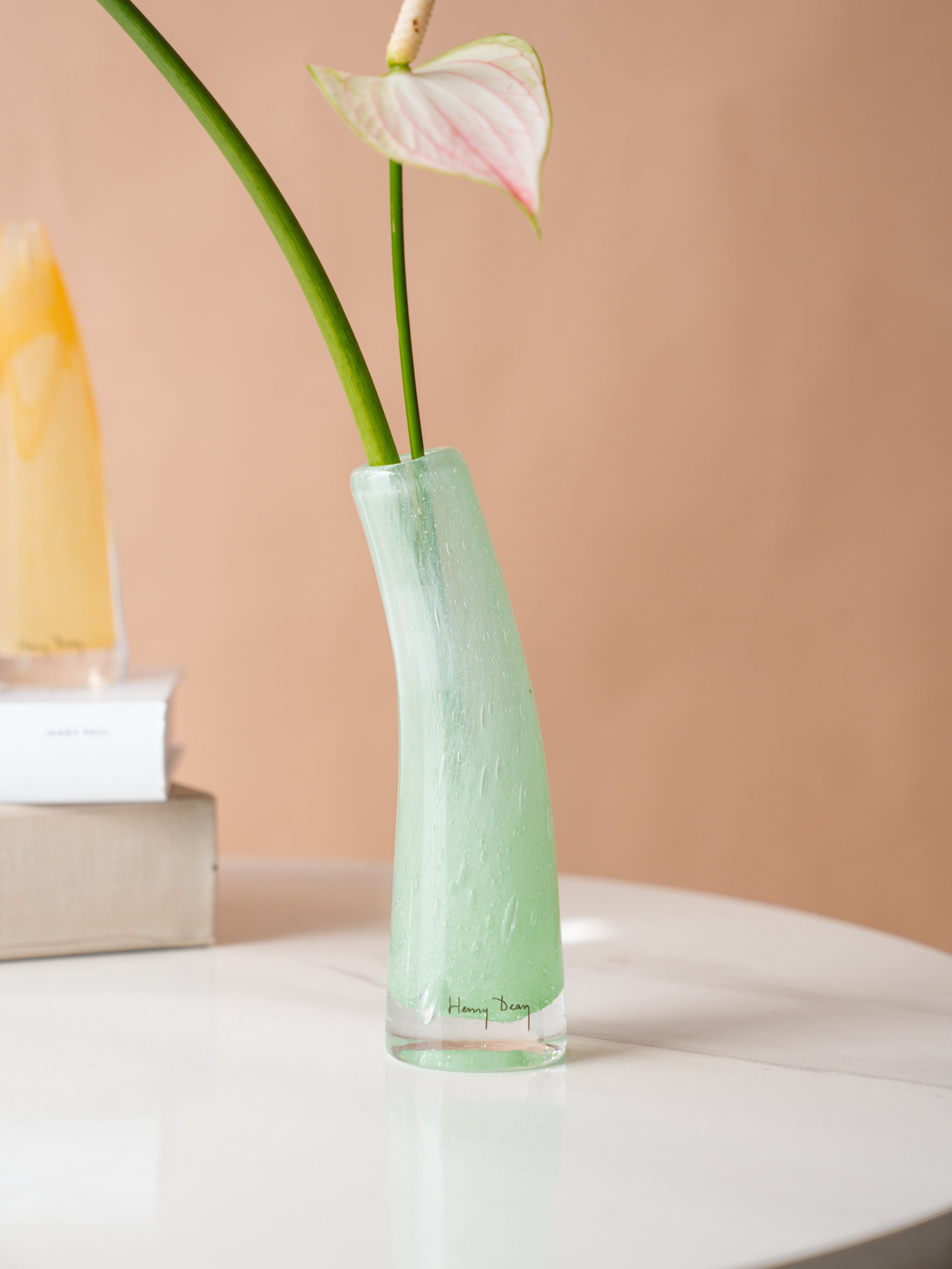 母の日】Henry Dean Glass Sとお花2輪のセット - ミント - | お花の