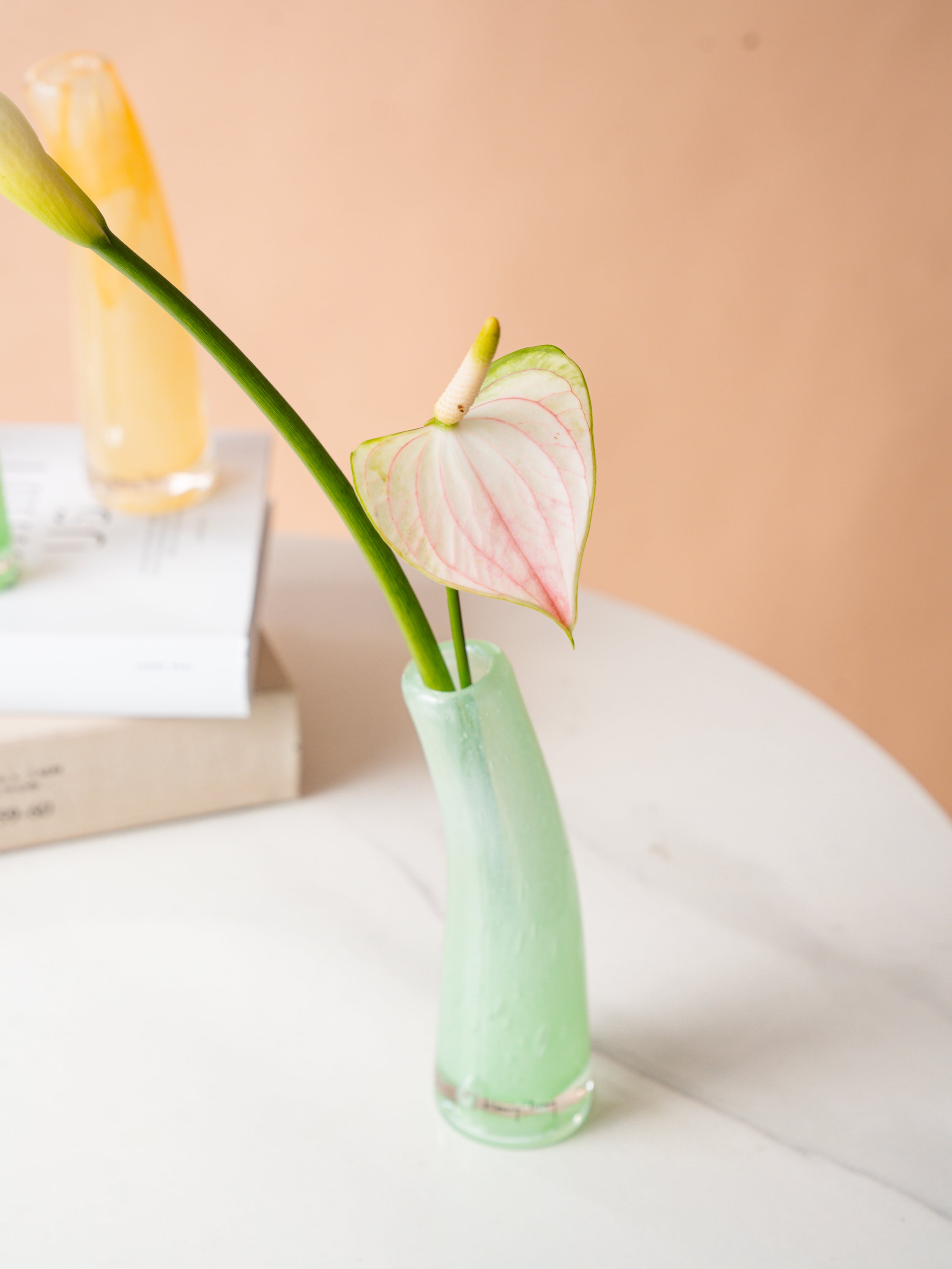 母の日】Henry Dean Glass Sとお花2輪のセット - ミント - | お花の