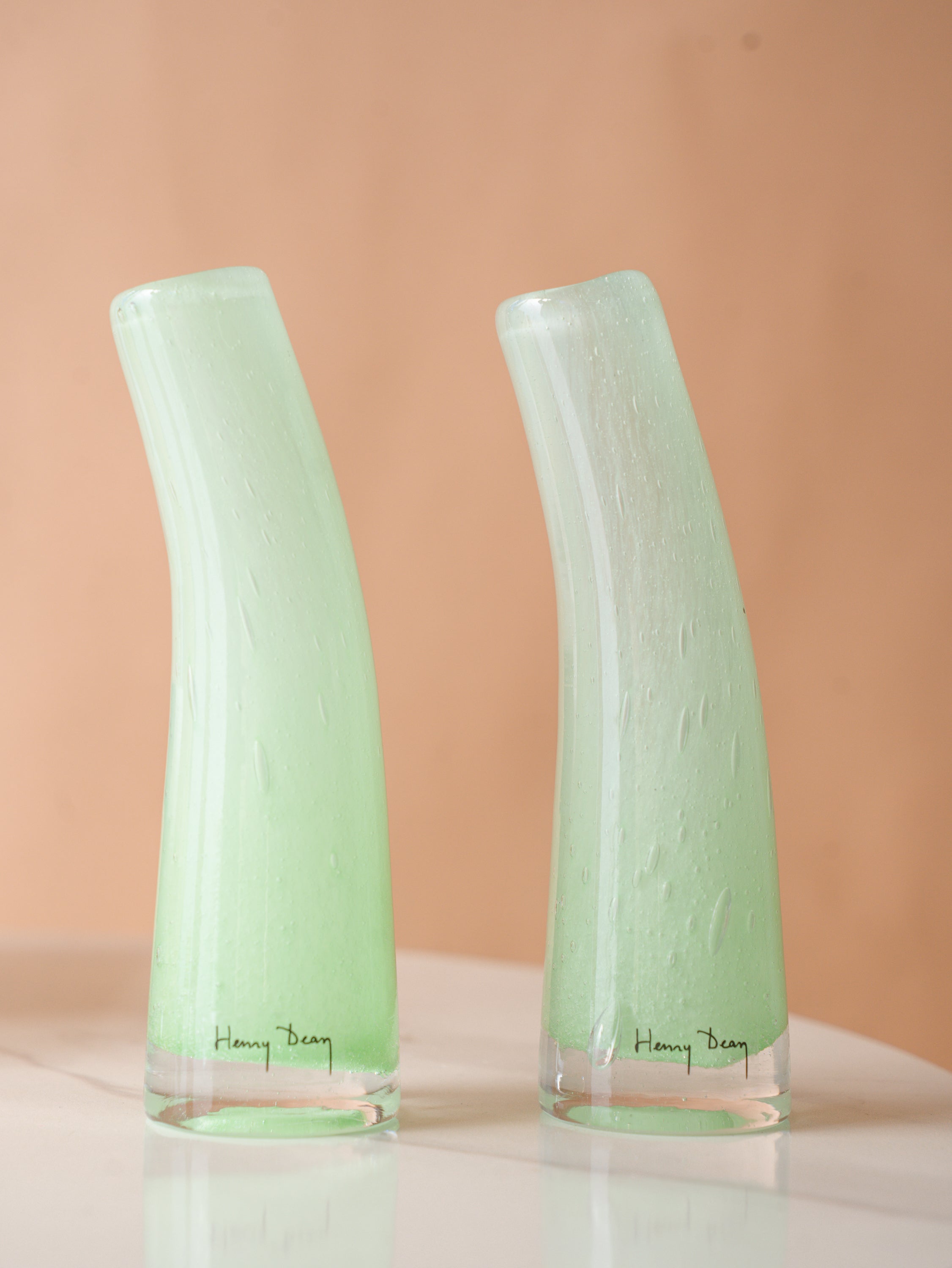 母の日】Henry Dean Glass Sとお花2輪のセット - ミント - | お花の