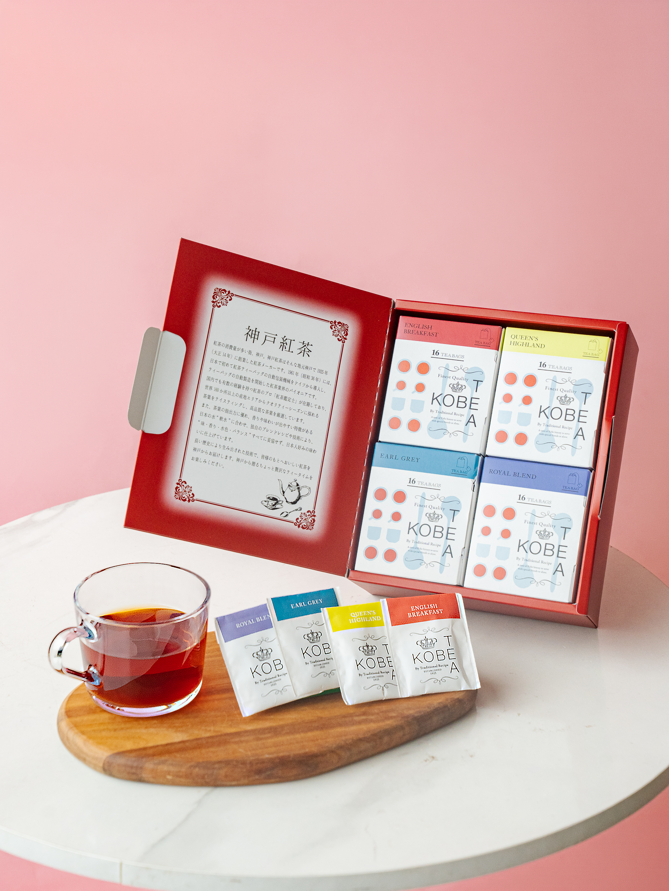 母の日】神戸紅茶「生紅茶 4種詰め合わせ」とプリザーブドフラワー
