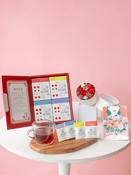 【母の日】神戸紅茶「生紅茶 4種詰め合わせ」とプリザーブドフラワーボックスのセット
