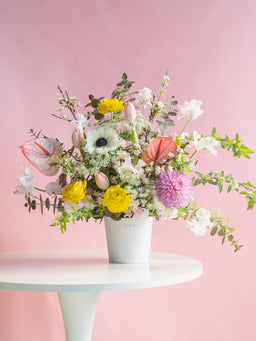 【スプリング】アネモネとチューリップの春色アレンジメント L