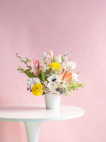 【スプリング】アネモネとチューリップの春色アレンジメント M