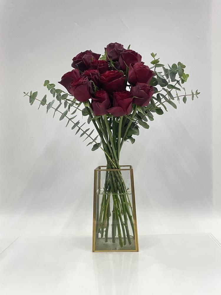 バラの花束 12本 - レッド -