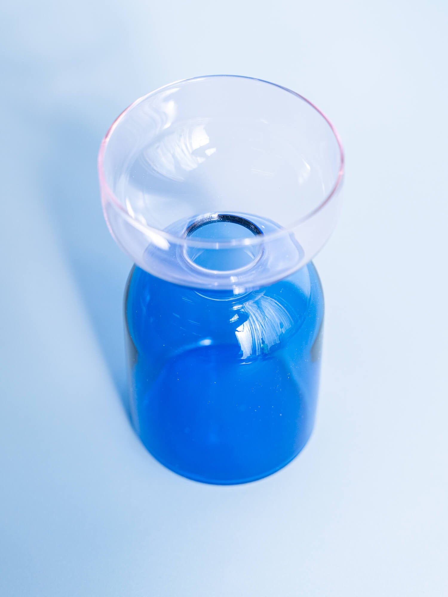 TWO TONE VASE -circle pinkblue-